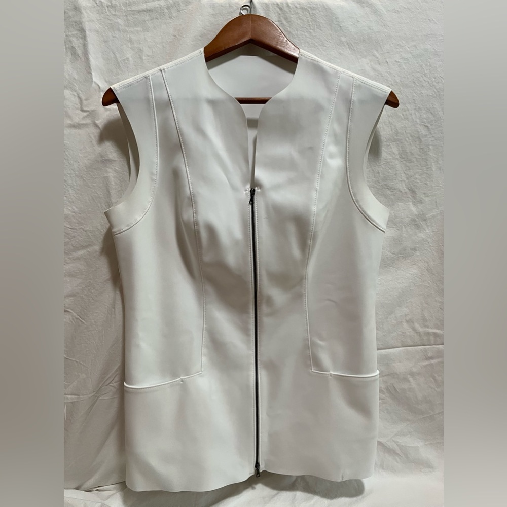 Maria Pinto Zip Front Sleeveless Jacket